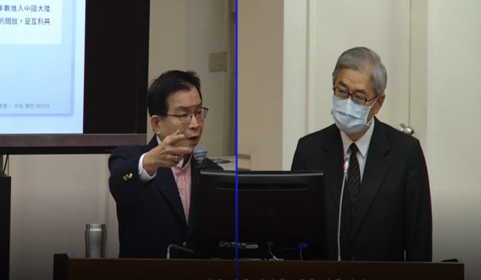 立委賴士葆關心金管會何時恢復至中國大陸金檢國行分行。（圖：立法院議事頻道）