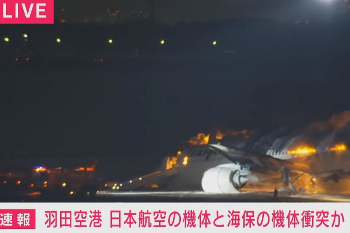 海保廳飛機運賑災物資與客機相撞5死1傷　日航乘客至少17傷